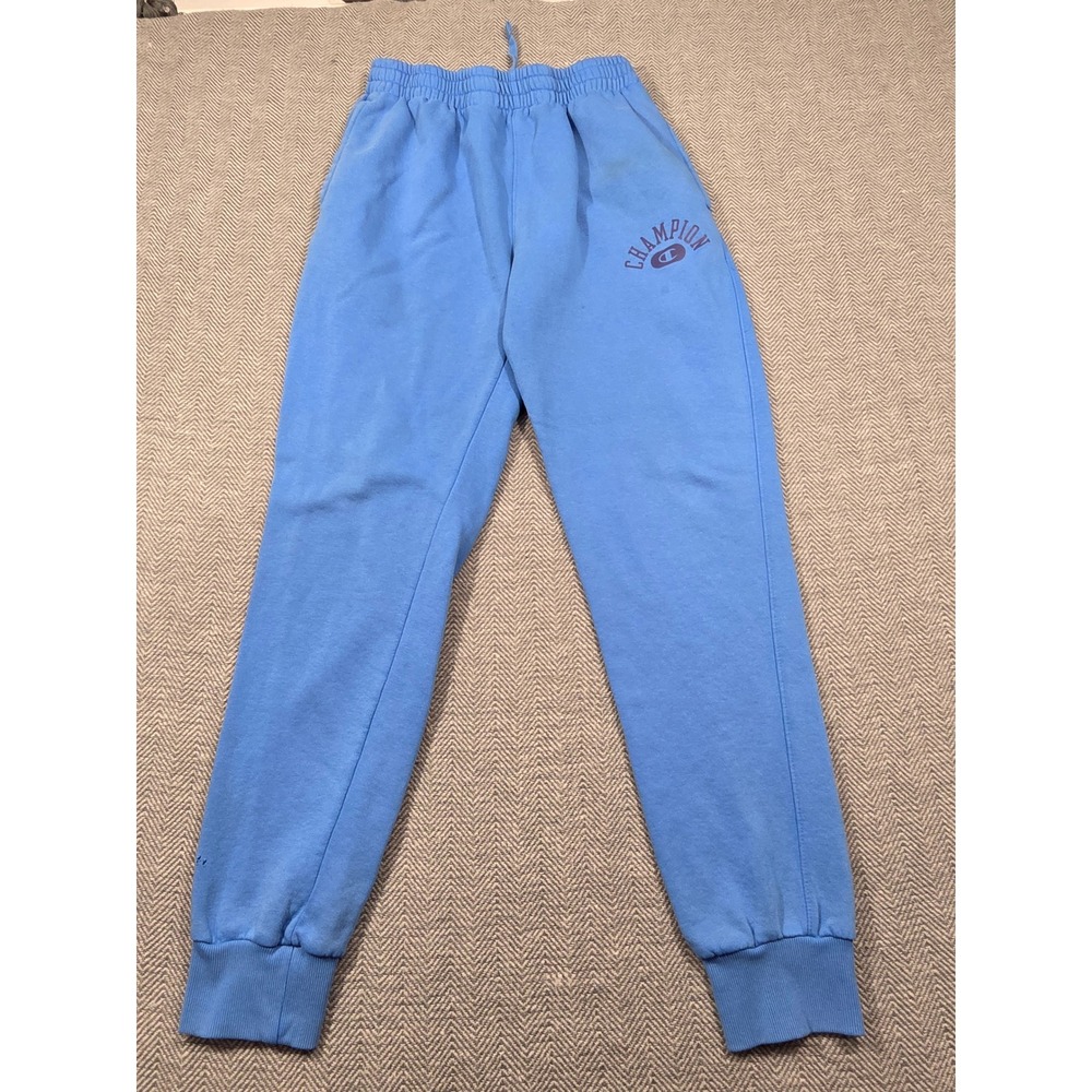 Champion Authentic Athleticwear Light Blue Jogger Sweatpants Small Purple Logo
